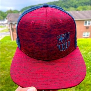 FCB FC Barcelona - Baseball Hat Cap Dark Blue navy denim Adjustable L/XL